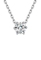 catchy silver round rolo chain April birthstone baby necklace